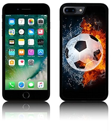 TPU Silicone FOOTBALL in Fire & Water Case for Apple IPHONE TPU (iPhone 12/12 PRO, BLACK)