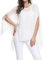 OUKIN Women's Loose Batwing Dolman Sleeve Sheer Chiffon Blouse Shirt Pullover Tunic Tops (White-A)
