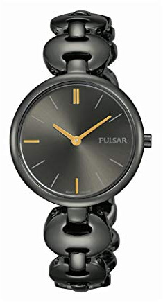 Pulsar Quarz Damen-Uhr mit Titankarbidauflage und Metallband PM2269X1