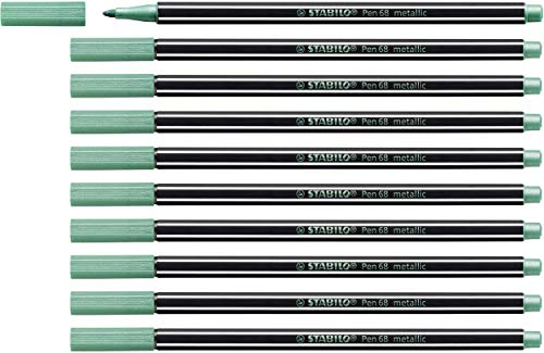 STABILO - Premium Metallic-Filzstift - Pen 68 metallic - 10er Pack - metallic grün