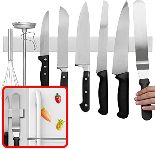 SOWLFE 16 Inch Stainless Steel Double Sided Magnetic Knife Bar with Multipurpose Use as Wall Mount Knife Holder, Knife Rack, Kitchen Utensil Holder, Magnetic Tool Holder