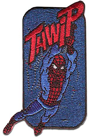 Catch the Patch Marvel Spiderman Comic Thwip - (Größe: 8,5 x 5,1 cm) – Aufbügler & Applikationen in verschiedenen Größen – Ideal für Kleidung, Schulranzen, Jeans & Rucksäcke