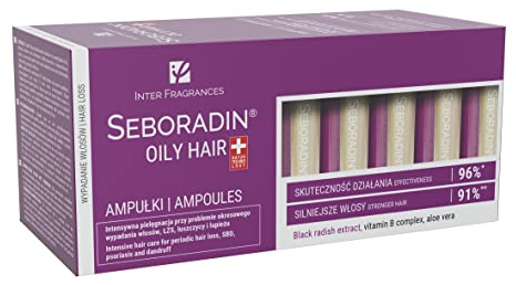 Seboradin Ampullen Für Fettiges Haar Gegen Haarausfall Haarverlust Psoriasis Schuppen Ausfallende Haare Serum Für Frauen Männer Kopfhaut Pflege Haarserum Haarpflege 14 x 5,5 ml Oily Hair
