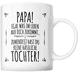 Shirtinator Tasse für Papa - Geschenk von Tochter, Geschenkideen für Geburtstag und Weihnachten - Keine Hässliche Tochter