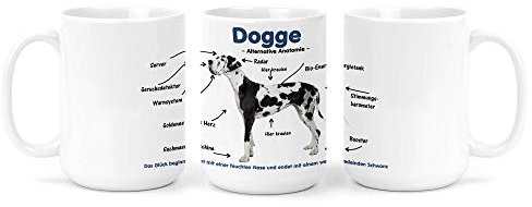 Merchandise for Fans Großer Becher/Jumbo Tasse weiß 450ml - Alternative Anatomie Deutsche/Dänische Dogge