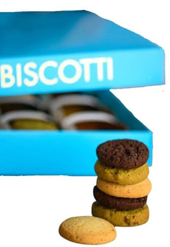 Biscotti Diamantini Artigianali Cannavacciuolo 200 g - Confezione Elegante Assortita alla vaniglia, pistacchio, cioccolato