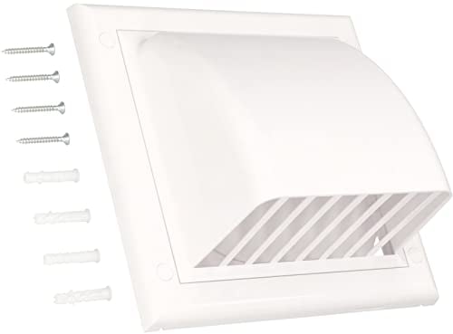 KOTARBAU® Scarico da parete Ø 125 mm, uscita da parete con valvola di non ritorno, copertura di ventilazione per sistemi di ventilazione rotondi