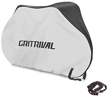 GRITRIVAL Bike Covers Outdoor Storage Waterproof. It Comes in 3 Colors and 2 Sizes. The Bike Cover is Equipped With a Bike Chain Lock