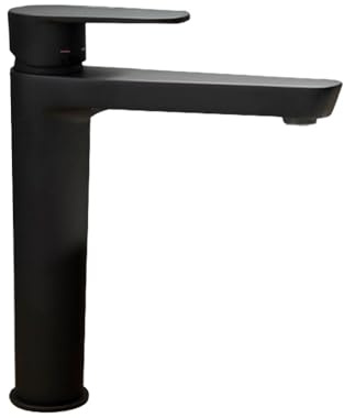 Ramon Soler Grifo de Lavabo Monomando Alto Negro Mate con Sistema S2 de Ahorro de Agua Serie Alexia
