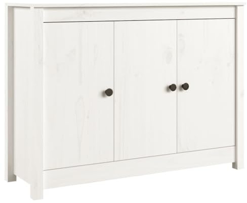 vidaXL Sideboard Weiß 100x35x74 cm Massivholz Kiefer