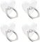 sourcing map Transparent Phone Ring Holders, Clear Finger Grip Stand for Phone, Case, Tablet (Heart Shape), 4Pcs