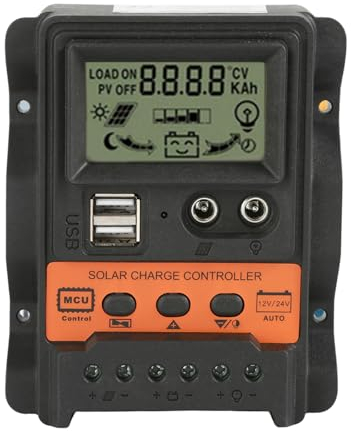 DEWIN Regulador Solar Regulador Carga Solar PWM 30A Controlador De Carga Solar Solar Charger Controller para Batería de Plomo-ácido