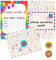 BestaFiesta 36 Kids Childrens Birthday Party Invitations Kids Invites with Folding Envelope Design and Holographic Stickers (Rainbow)