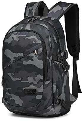 Kono Laptop Backpack, Anti Theft Rucksack for Men Women Travel Work 15.6 Inch Laptop Bag with USB Charging Port Lightweight School Bag for Girls Boys (Camouflage, 15.6 inch)