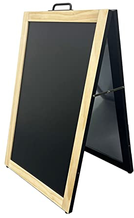MAXHID Magnetisches Kreidetafel-Schild Mit A-Rahmen, 59,9 X 89,9 cm, Für Den Außenbereich, Stehende Sandwich-Tafel, Kreidetafel-Staffelei Für Restaurant Oder Hochzeit, Rustikales Braun
