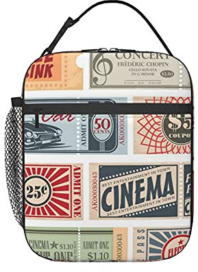 FJAUOQ Bolsas de almuerzo con billetes Vintage, fiambrera aislada para mujeres y hombres, bolsa de mano, contenedor de almuerzo para Picnic, trabajo, viajes, escuelas al aire libre