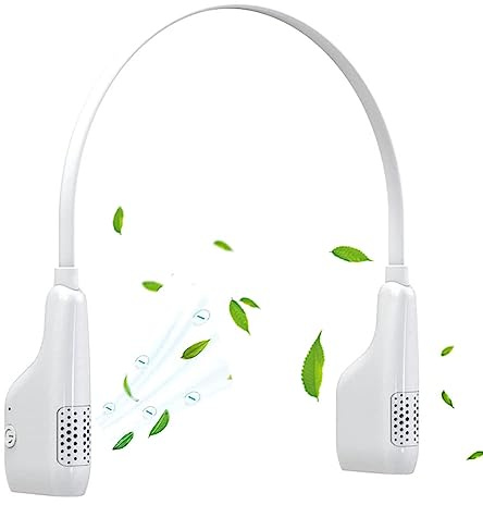 BOBVB Personal Air Purifier Necklace, Portable Wearable Neck Air Ionizer, 2000W/cm3 Rechargeable Air Cleaner, No Noise Travel Freshener for Car, Office, Bedroom, Airplane white