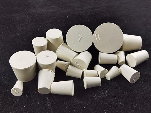 EastNear Gummistopfen Konisch 22 Stück,000#-8#,8mm zu 42mm,Labor Gummistopfen, Rohrtank Flasche, Plug-In Dichtungsstopfen, Kegelloch Stecker