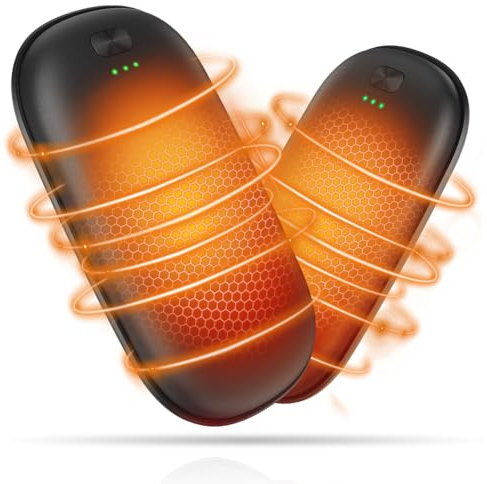 Handwärmer wiederaufladbar – 2 Packungen elektrischer tragbarer Taschenwärmer – 16 Stunden Wärme 3 Stufen Wärme bis zu 51,7 °C, Jagd, Raynauds, Golf, Tech-Geschenke für Männer
