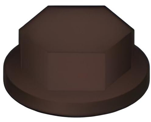 Bricoloco Tapas de protección para tornillos y tuercas hexagonales de polietileno alta densidad- Tapón embellecedor de plastico para tapar tornillos. (Marrón RAL 8017 - M8, 50)