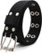 NEFLUM Nylon-Webgürtel für Herren/Damen, Gürtel mit doppelter Öse, Lochdesign, Schnalle, Bund, Jeansgürtel, 3,2cm Breite, Schwarz, 105cm