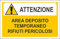 M-ITALY CARTELLO SEGNALETICO - attenzione area deposito temporaneo rifiuti pericolosi - Adesivo Extra Resistente, Pannello in Forex, Pannello In Alluminio (30x42, Plastica)