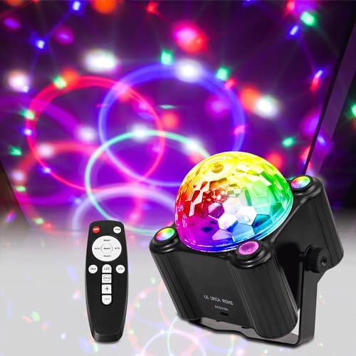 Discokugel- Discolicht Partylicht Musikgesteuert-Buntes Rotierendes Disco Licht Led Musikgesteuert Dj Party Lichter 180° Rotierende Ball Lights 9w Rgb BüHnenlichter Mit Fernbedienung FüR Party Deko
