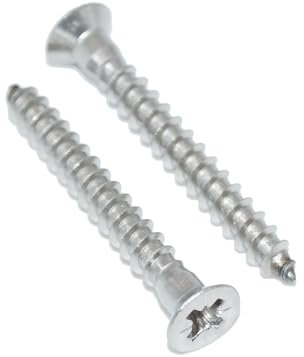 Lot de 60 vis à bois - 3 x 30 - En acier inoxydable A2/V2A - Avec empreinte cruciforme et tête fraisée - Pozidrive - DIN 7997