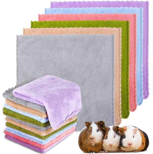 12 Stück Meerschweinchen Decken Wasserdicht PIPI Pad für Meerschweinchenkäfig Weiche Meerschweinchen Käfig Einlagen Hundedecke Saugfähig Wiederverwendbare Haustier Schlafmatten für Hamster Welpe Katze