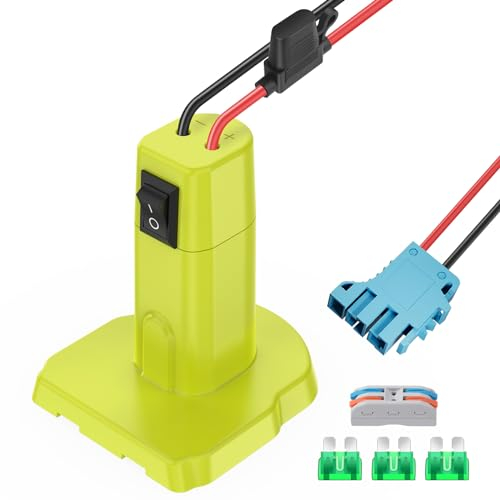 KOEZEOI Power Wheels Adapter für Ryobi 18 V Batterieadapter, Power Wheels Batterie-Konverter-Kit mit Sicherung und Schalter und Kabelbaum-Anschluss, 12 AWG Draht für DIY Rc Auto Spielzeug und Ride On