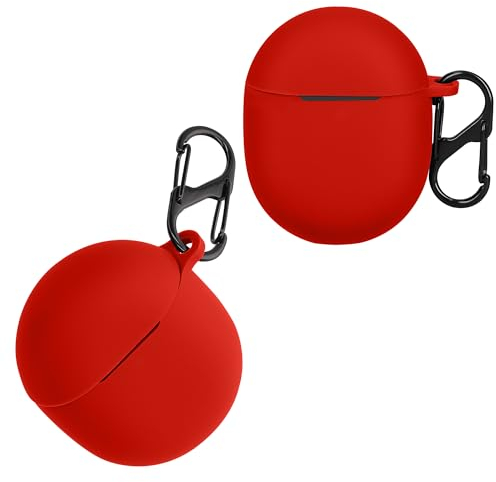 kwmobile Case Compatible with Google Pixel Buds Pro Case - Silicone Cover Holder for Earbuds - Red