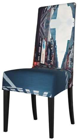 GaxfjRu New York City Bezug für Stühle und Esszimmer, dehnbare Sitzbezüge, perfekt für Stühle mit quadratischer Rückenlehne, für Esszimmer und Küche