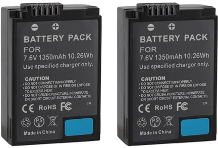 EN EL25 Battery, 1350mAh 7.6V Camera Battery for Z30 Z50 ZFC Digital Cameras, High Capacity EN EL25 Batteries Replacement, 2 Pack