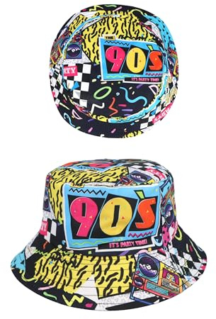 HENBRANDT Fischerhut für Erwachsene, 80er und 90er Jahre, Retro, 80er, 90er Jahre, Unisex, Streetwear, breite Krempe, Outdoor-Hut, Vintage-Stil, Nostalgie, Fischermütze, Sommer, Spaß, Strand,