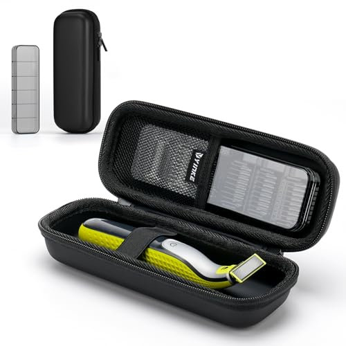 Yinke Harter Reisen Tasche mit Anhangsspeicher Tasche für Hybrid-Elektrotrimmer und -Rasierer, wasserdichte Tragetasche Tragbar Aufbewahrungstasche für O Blade Norelco Pro, Schwarz