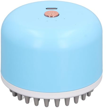 Elektrische Kopfmassagebürste für Haustiere, Löst Verspannungen und Schmerzen bei Katzen und Hunden, Leicht und Tragbar mit 4 Massageköpfen, Kabellose Handkatzenbürste, IPX6 (BLUE)