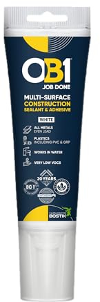 OB1 White Multi-Surface Construction Sealant & Adhesive, 80ml Squeeze Tube | Hybrid Polymer, Excellent Chemical Resistance, Water & Weather Resistant