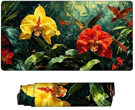 Tapis de Souris Vert Tapis de Souris Gaming Mandalas Tapis de Souris Large étendu Optimisé pour les capteurs, Friction modérée,Tapis de souris étanche avec Bords Cousus, Maison XXL 1200x600x3mm H2-90