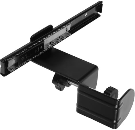 DIYEAH 1 Set Hand Bracket Keyboard Table Extension Support Bracket Under Desk Slider Track Under Desk Pull Out Slider Track Computer Desk Extender Bracket Black Cold Rolled Steel