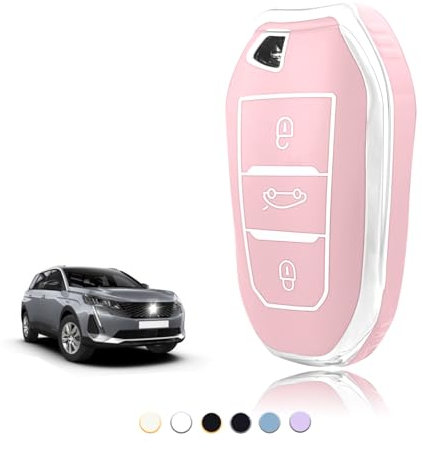 TOOMUME Coque Clé TPU, Etui Clé Étui Clé Adapté pour Peugeot 208 308 508 2008 3008 5008 Rifter Citroen C3 Arricross C4 Picasso DS3 DS4 Berlingo, Couvre Clef Cache Cle Voiture Telécommande - Smart Key