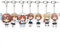 Deer Friends Nokotan Porte-clés Anime Personnage Nokotan,Torako Pendentif Porte-clés Accessoire de clé Sac décoratif 7pcs