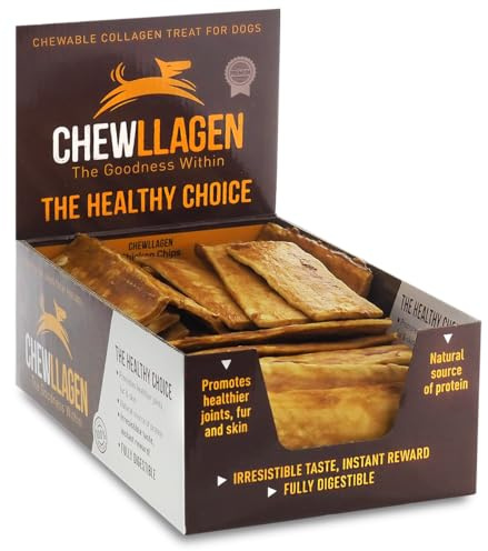 Chewllagen Chicken Chips Dog Chews, 6 Inch, Pack of 50 - Collagen-Rich Chicken Flavour Dog Treats, 30g Each