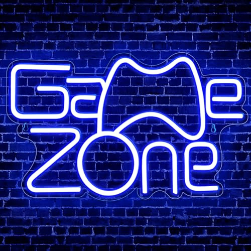 A Game Zone Neon Schild für Spiel Raum Dekor, Spiel Licht Led Zeichen für Jungen Männer Teen Schlafzimmer Mann Höhle Wand Dekor, großes Geschenk für Party Geburtstag Weihnachte