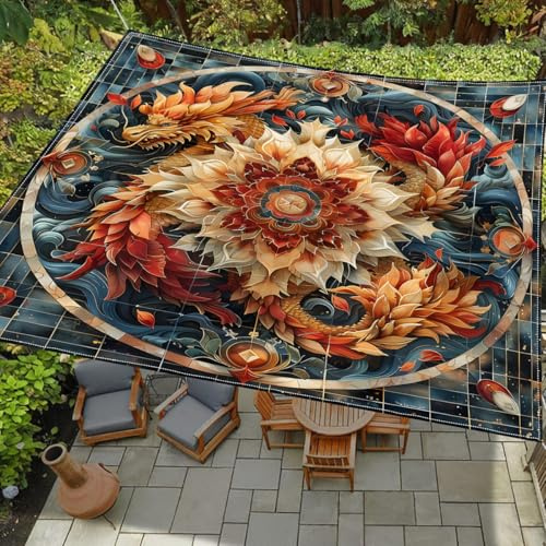 Highdi Sonnensegel Wasserdicht Polyester UV Schutz Sonnenschutz Terrasse Garten Camping Sonnensegel Rechteckig Balkon Sonnenschutz Segeltuch inkl 4 Seil mit Metallring (Vintage,1.8x1.8m)