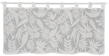 Sehlbach Bistrogardine Ausbrenner Blätter, Weiß, 120 x 45 cm Bistrogardine, Elegantes Design, Natürliche Ausstrahlung, Lichtdurchlässig, Einfache Dekoration