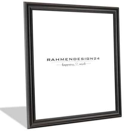 Rahmendesign24 Bilderrahmen Puzzlerahmen Atheno | Schwarz (Matt) 20x30cm | Barockrahmen Vintage Antik Stil | Klassischer Fotorahmen für Poster und Puzzle | Galerierahmen