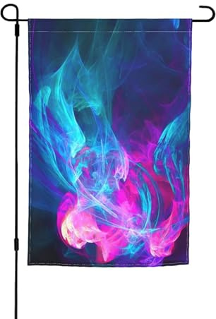 Jbyjbx Bandiera blu e rossa con stampa antincendio splendidamente bandiera da giardino, decorazione per cortile, portici e giardini, resistente allo sbiadimento