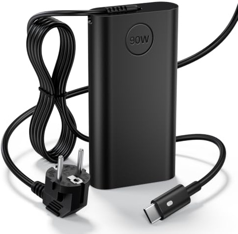 Chargeur Secteur USB-C 90W pour Ordinateur Portable - Compatible avec Dell Latitude 5420, 5520, 5320, 7410, XPS 12/13, LA90PM170 - Adaptateur Type C pour PC Portable Dell