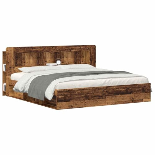 vidaXL Kopfteil-Schrank mit Speicher Altholz Holzwerkstoff, Organisationsschrank fürs Schlafzimmer, vielseitiger Kopfhörer, stylische Ergänzung, haltbare Aufbewahrung
