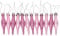 Toyland® 12 x 9cm BABY PINK/BLUSH PINK Glitter + Matt Droplet Christmas Tree Decorations
